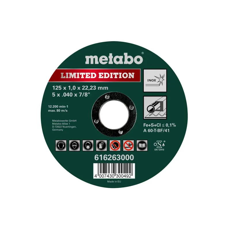Metabo 4007430300492 616263000 Kvalitetsklasse 60- Limited Edition-special Edition Inox