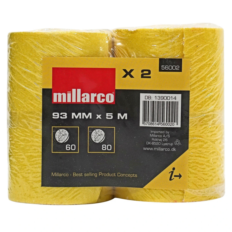 Millarco Slibepapir   Ruller 93x5    K60 Og K80