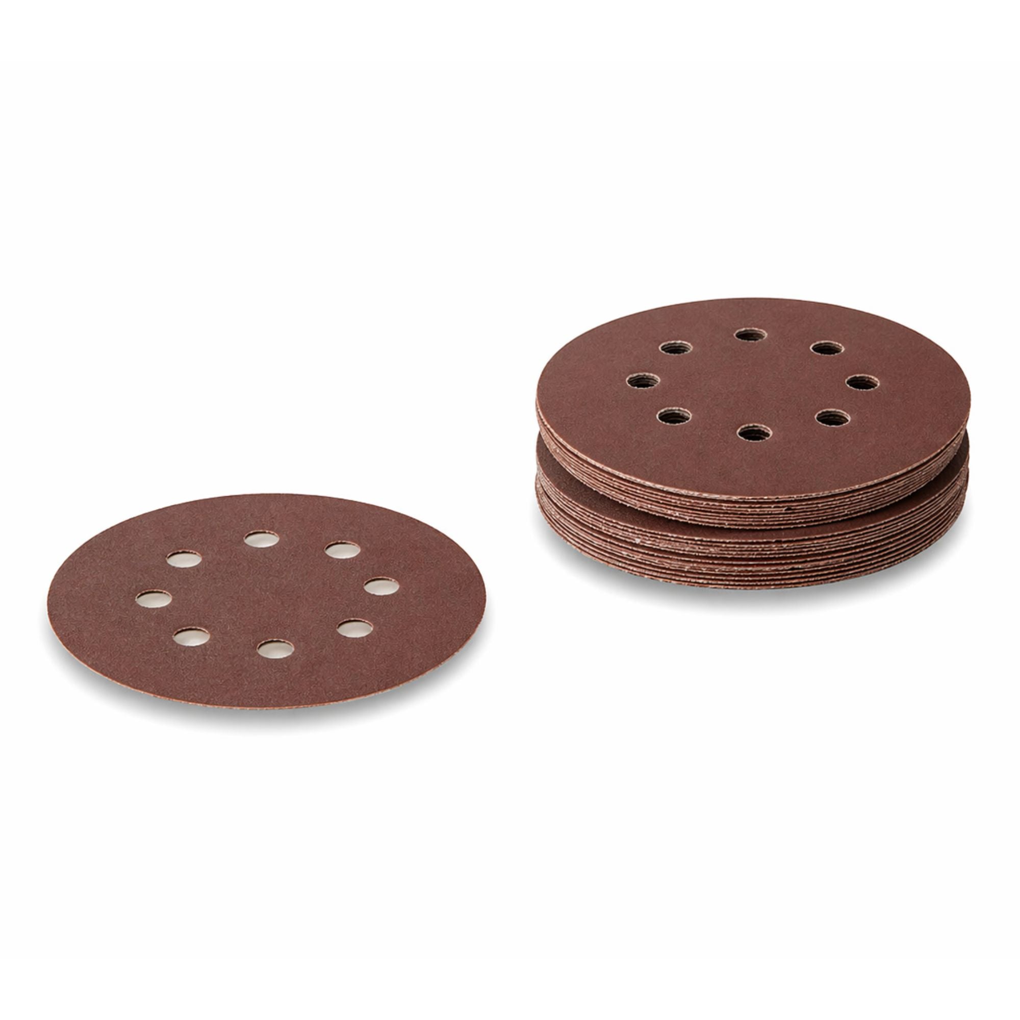 125mm Velcro Sliberondeller Med Huller 20 Stk Korn P80