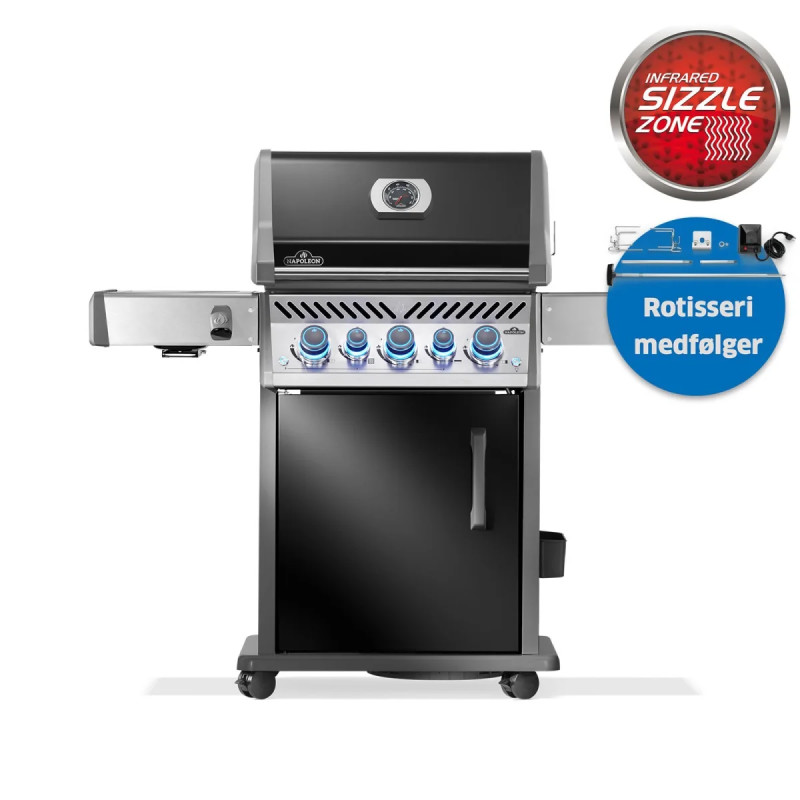 Napoleon Rogueâ  Pro-  425  Rustfri Stål Sort Inkl  Rotisseri Gasgrill Rps425rsibpk- -dk-