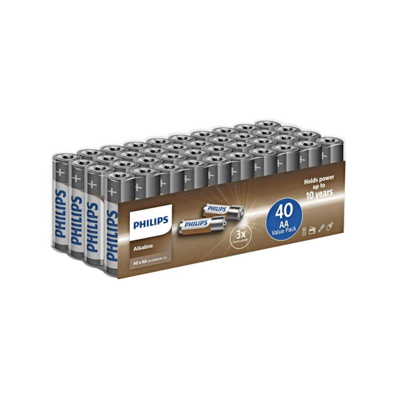 Philips Alkaline Lr6 Aa Batteri 40 Stk