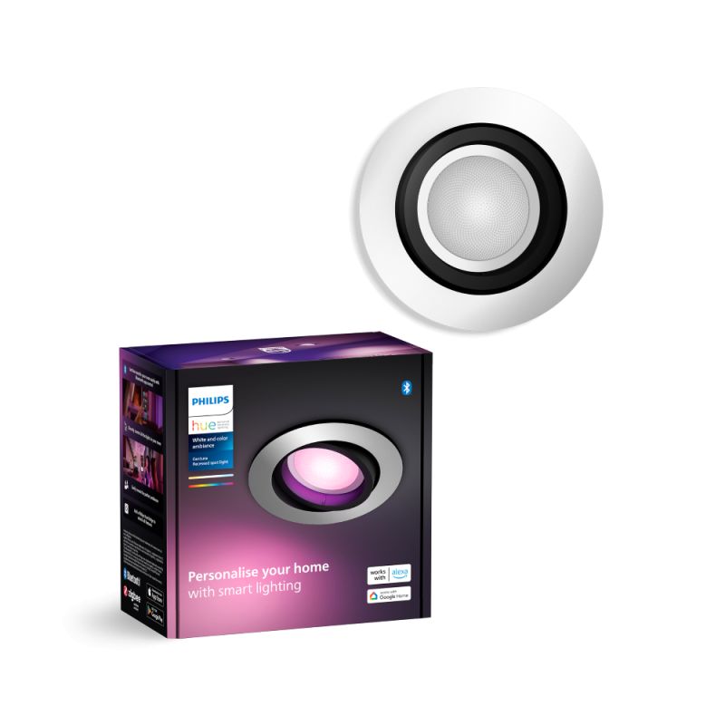 Philips Hue Centura White And Color Ambiance Rundt Indbygningsspot Aluminium 2w