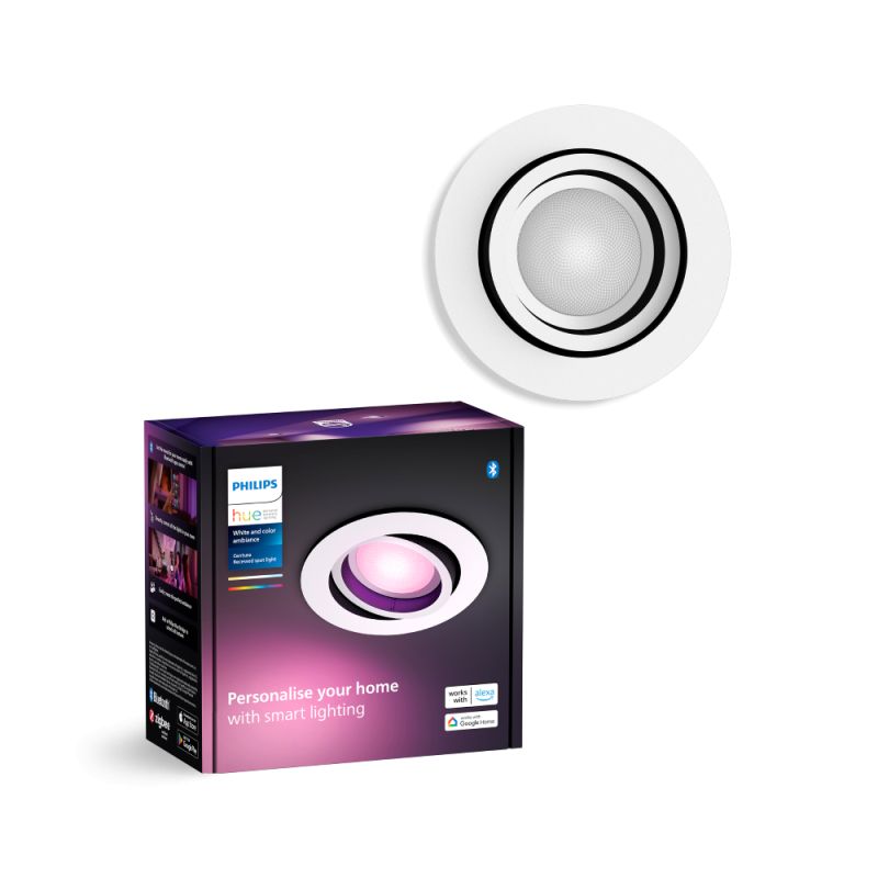 Philips Hue Centura White And Color Ambiance Rundt Indbygningsspot Hvid 2w