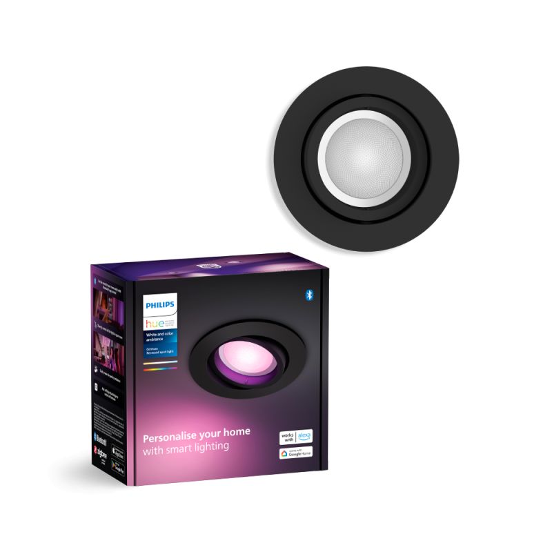 Philips Hue Centura White And Color Ambiance Rundt Indbygningsspot Sort 2w