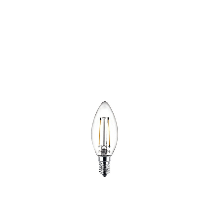 Philips Led Classic Filament Kertepære B35 E14 Klar 25w Varm Hvid  -pak Box