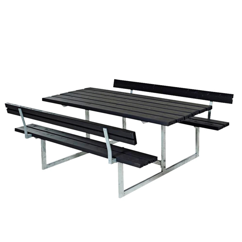 Plus Basic Bord Bænke-sæt     Ryglæn Sort 185812-15