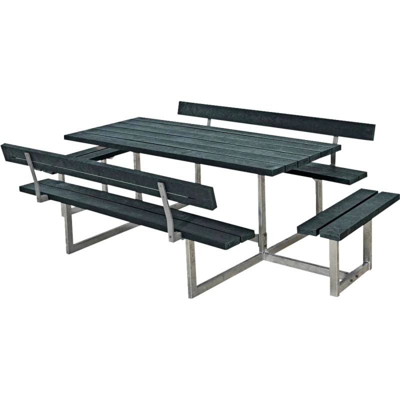 Plus Basic Bord Bænkesæt     Ryglæn Og   Påbygninger 260 Cm Retex Grå 185815-38
