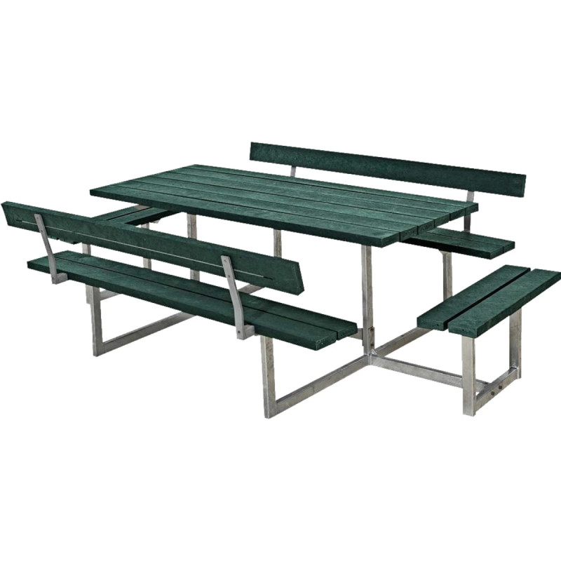 Plus Basic Bord Bænkesæt     Ryglæn Og   Påbygninger 260 Cm Retex Grøn 185815-31