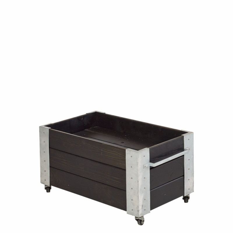 Plus Cubic Blomsterkasse 87x50x45cm   Hjul Sort 18238-15