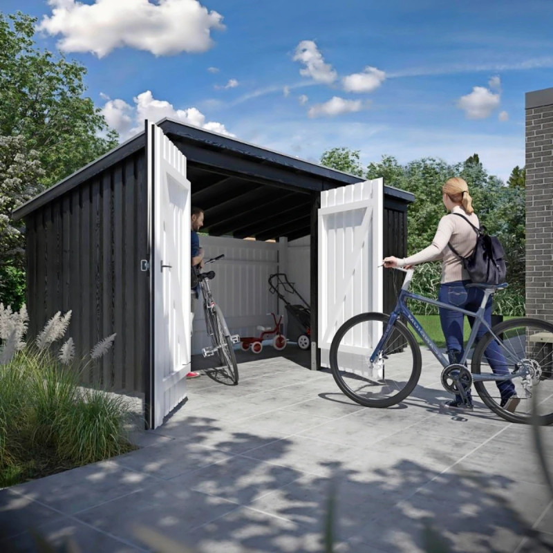 Plus Nordic Multi Havehus     Mâ    Moduler   Dobbeltdør Og Lukket Front Inkl  Tagtap Alulister Stolpefødder 1685816-