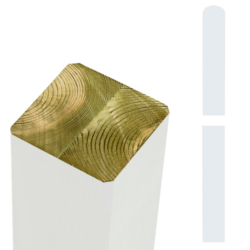 Plus Omlimede Stolper 90x90mm X237cm Hvid