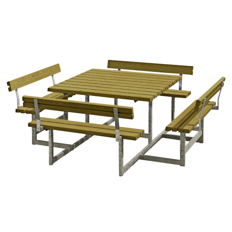 Plus Picnic Bord Bænkesæt     Ryglæn 224 Cm Trykimprægneret 188812-