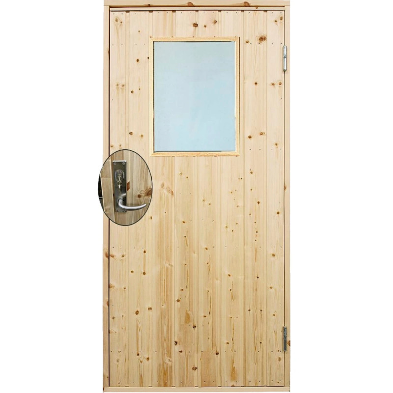 Plus Udhusdør Std  Panel   Vindue Inkl  Karm Montagesæt Hu 88     197   Cm 393530-