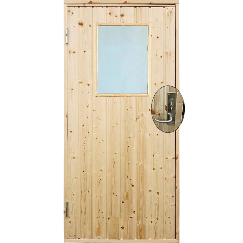 Plus Udhusdør Std  Panel   Vindue Inkl  Karm Montagesæt Vu 88     197   Cm 393520-