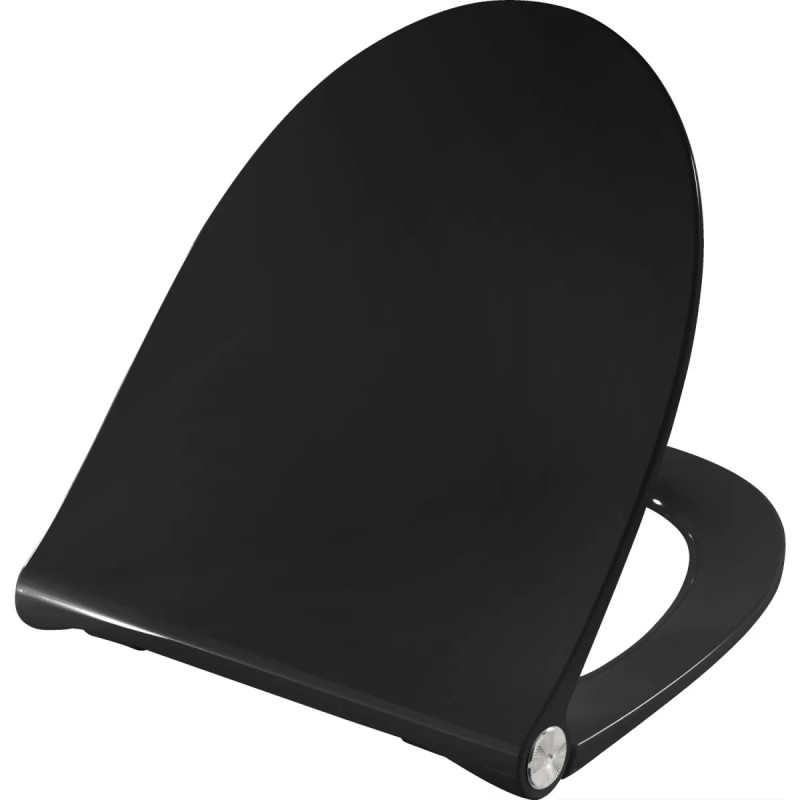 Presalit Toiletsæde Sign-spira S1058 Med Soft Close  Lift-off Og Polygiene  Sort  Kombi Universal Beslag  Bundmonteret Topmon