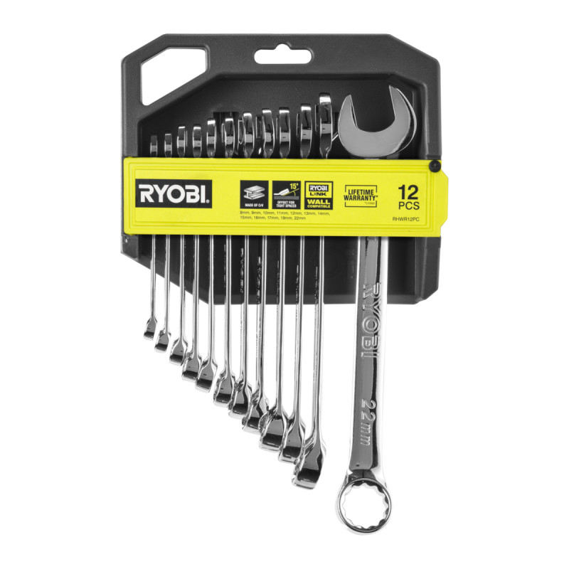 Ryobi Ringgaffelnøglesæt  Rhwr12pc