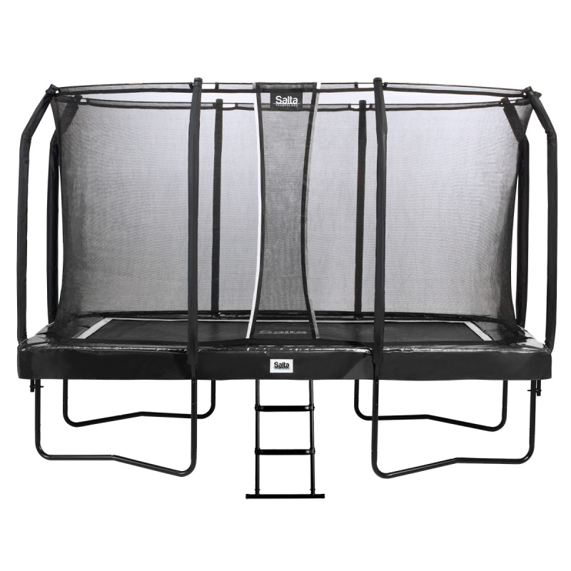 Salta First Class Rektangulær Trampolin Inkl  Stige Og Sikkerhedsnet   366   214 Cm   Sort
