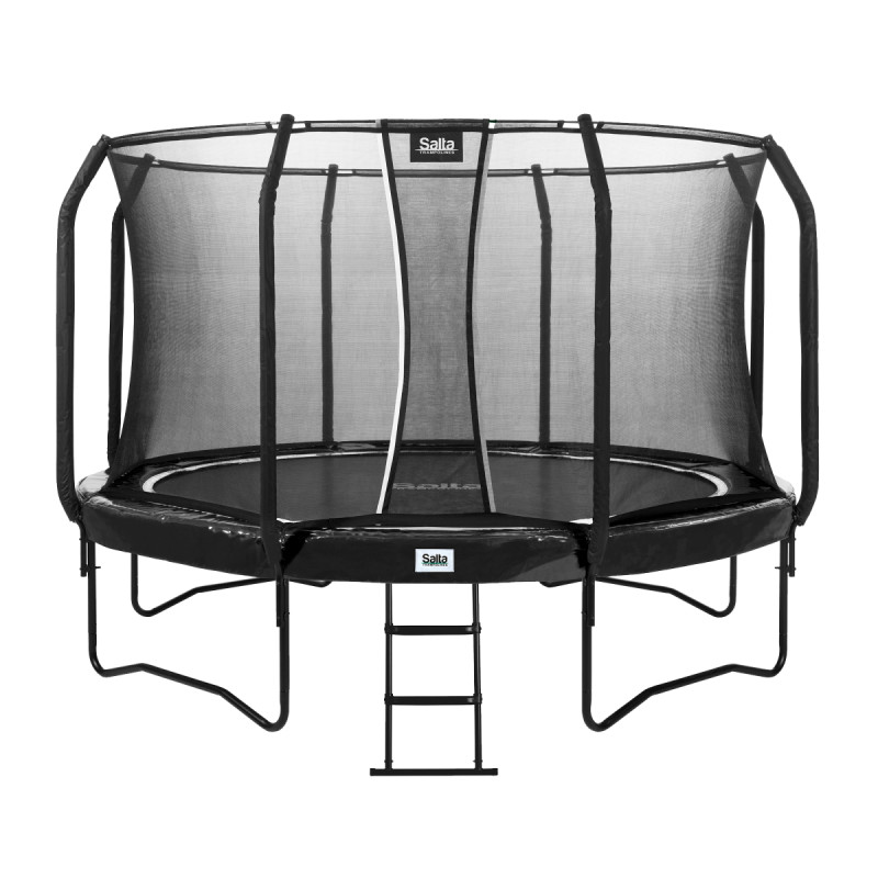 Salta First Class Trampolin Inkl  Sikkerhedsnet Og Stige ø366 Cm   Sort