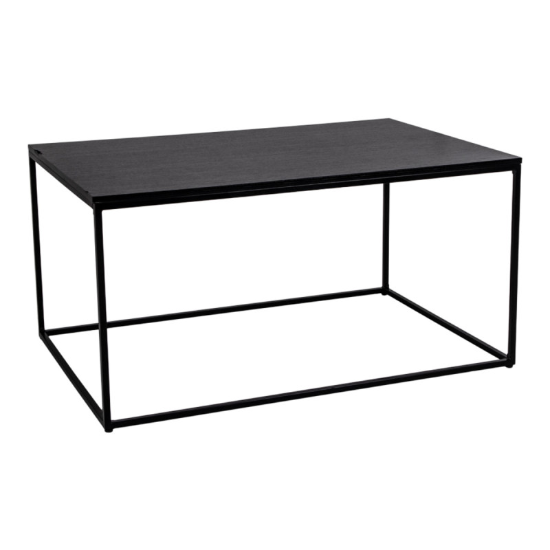 Sofabord Med Sort Ramme Og Sort Bordplade 90x60x45 Cm 2101455