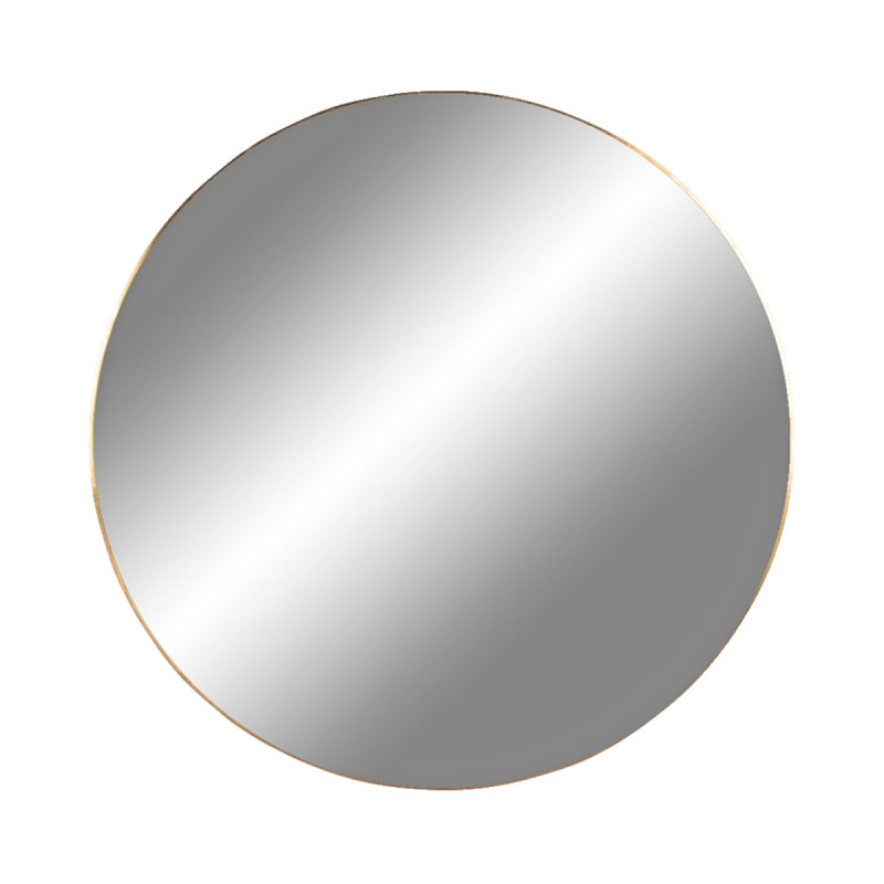 Spejl Med Ramme   Messing Look ø80 Cm 4001170