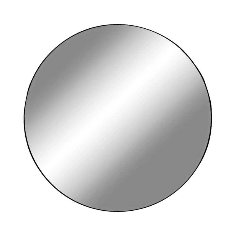 Spejl Med Ramme   Sort ø80 Cm 4001220