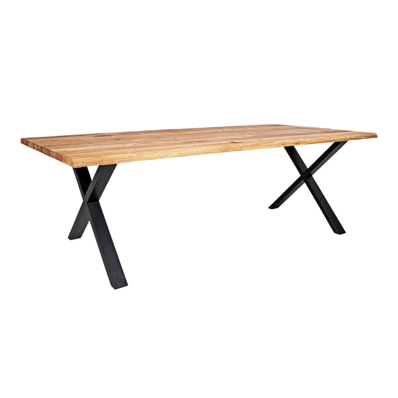 Spisebord Olieret Eg Med Bølget Kant Forberedt Tillægsplader 240x95xh75 Cm 2201560