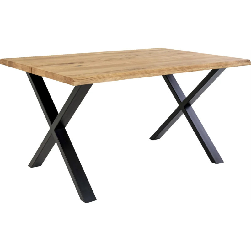 Spisebord   Olieret Eg Med Bølget Kant Forberedt Tillægsplader 140x95xh75cm 2201500