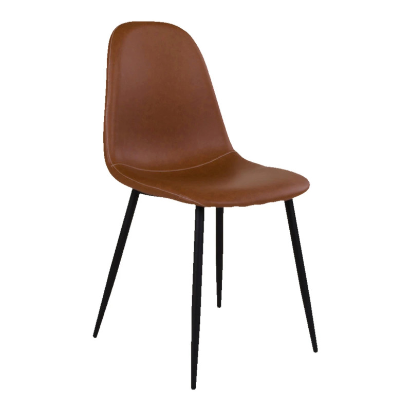 Spisebordsstol   Lysebrunt Vintage Med Sorte Ben Hn1224 1001115