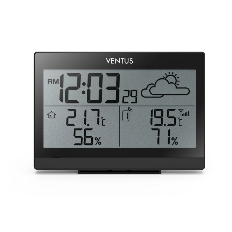 Ventus W220 Vejrstation Med Temperatur Og Luftfugtighed   Sort