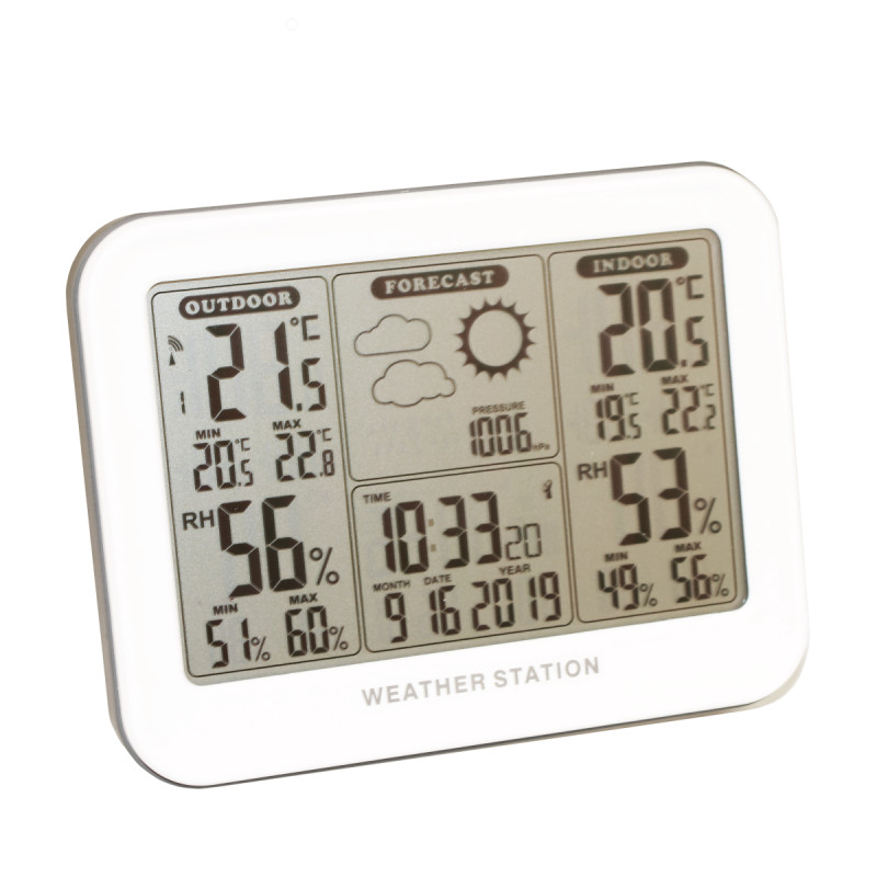 Ventus Wa120 Vejrstation Med Temperatur Luftfugtighed Og Lufttryk Hvid