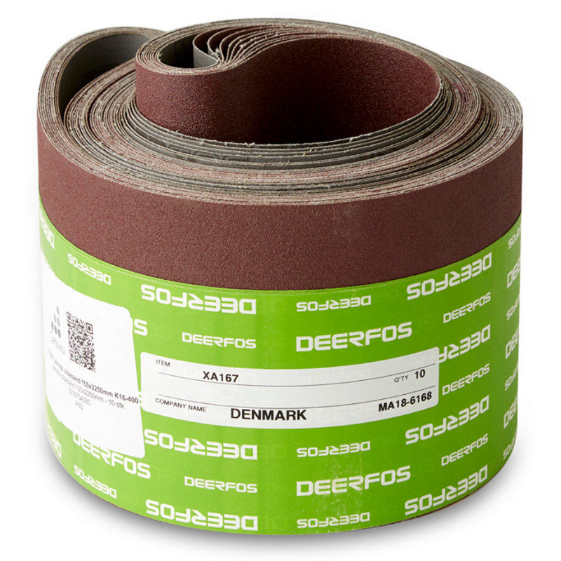 150x2520mm Lærreds Slibebånd 10 Stk  Korn P60