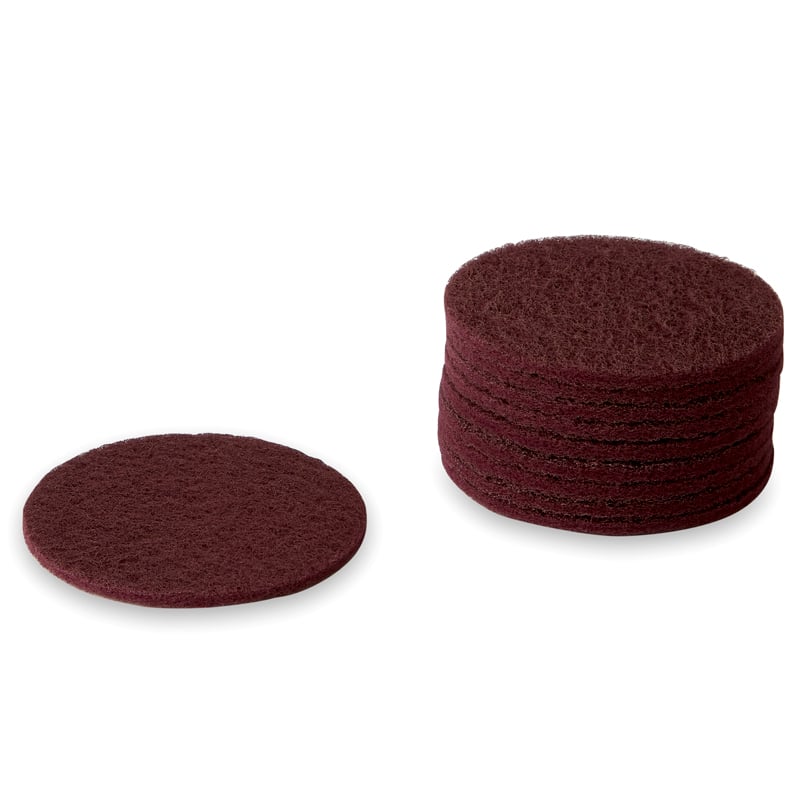 ø150mm Non-woven Scotch-brite Sliberondeller Farver Blandet Rød-grå